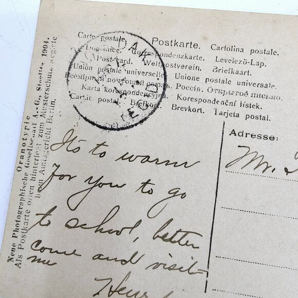 1904 Antique Picture Postcard Featuring Children Playing Posted Victorian - Picture 3 of 7